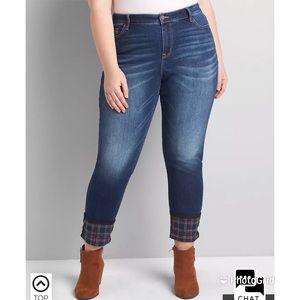 Lane Bryant Signature fit boyfriend jeans dark wash